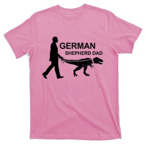 Mens German Shepherd Dad Dinosaur GSD Owners Funny Father's Day T-Shirt