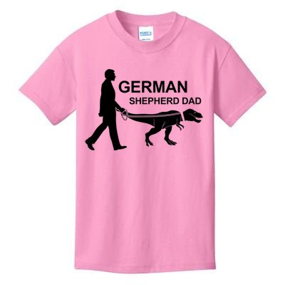 Mens German Shepherd Dad Dinosaur GSD Owners Funny Father's Day Kids T-Shirt