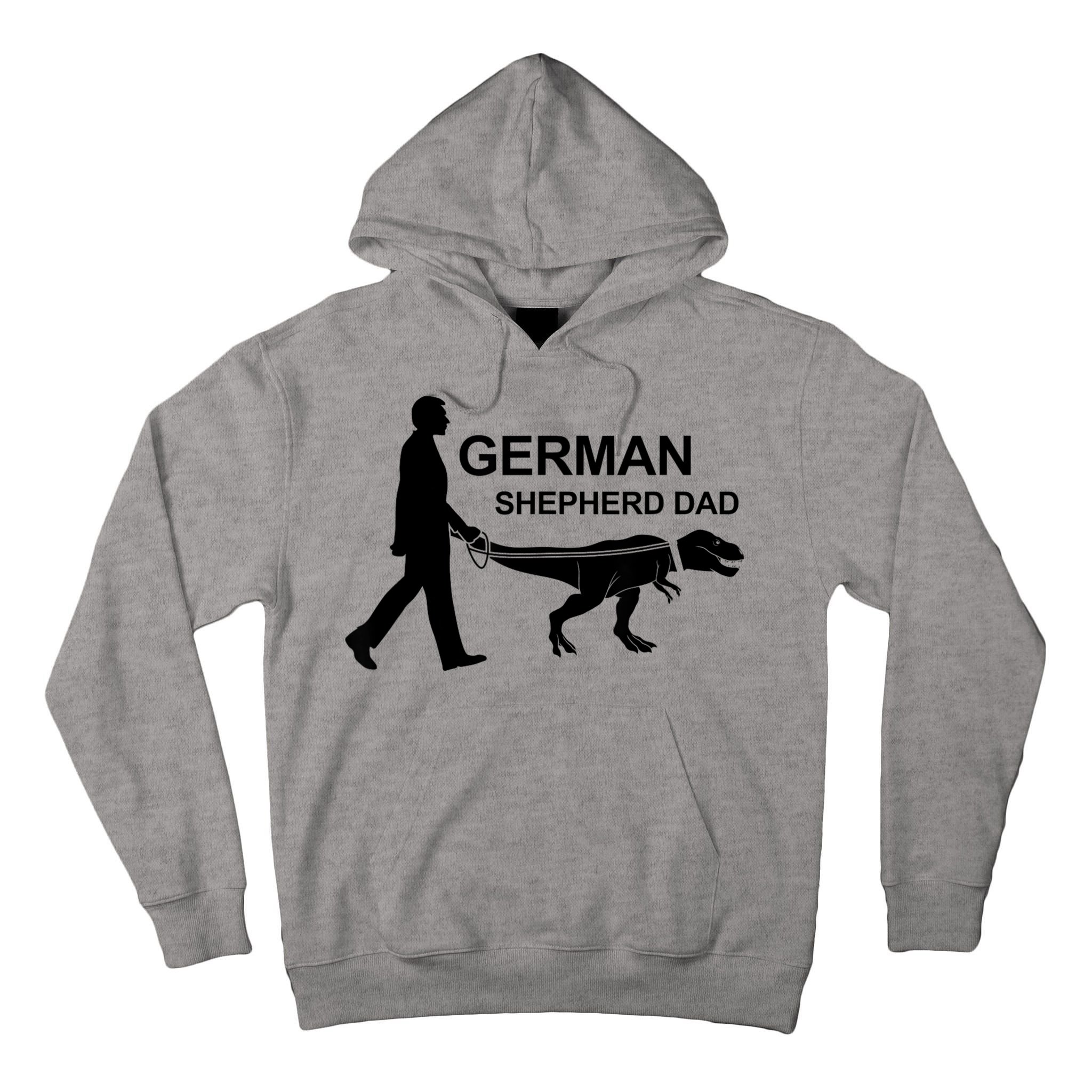 Mens German Shepherd Dad Dinosaur GSD Owners Funny Father's Day Tall Hoodie