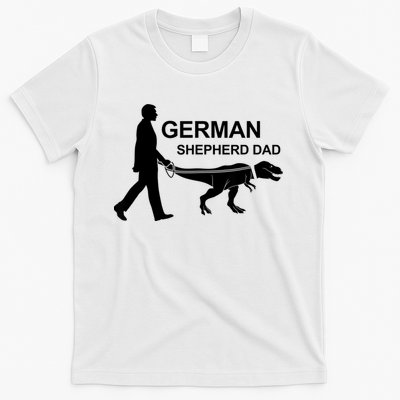 Mens German Shepherd Dad Dinosaur GSD Owners Funny Father's Day T-Shirt