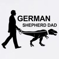 Mens German Shepherd Dad Dinosaur GSD Owners Funny Father's Day T-Shirt