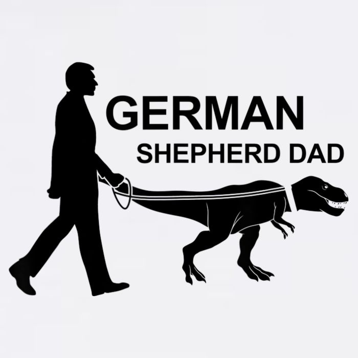 Mens German Shepherd Dad Dinosaur GSD Owners Funny Father's Day T-Shirt