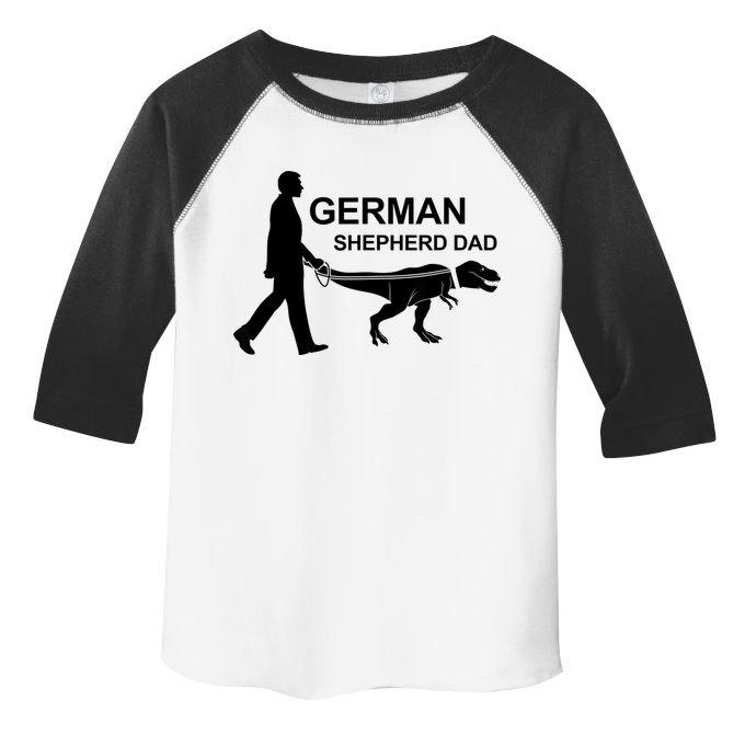 Mens German Shepherd Dad Dinosaur GSD Owners Funny Father's Day Toddler Fine Jersey T-Shirt