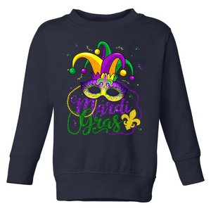 Mardi Gras S For Beads Mask Feathers Hat Toddler Sweatshirt