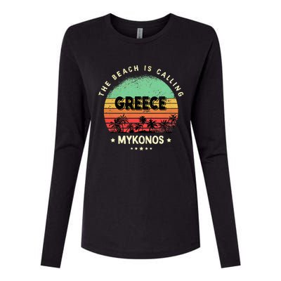 Mykonos Greece Souvenir Summer Beach Gift Womens Cotton Relaxed Long Sleeve T-Shirt