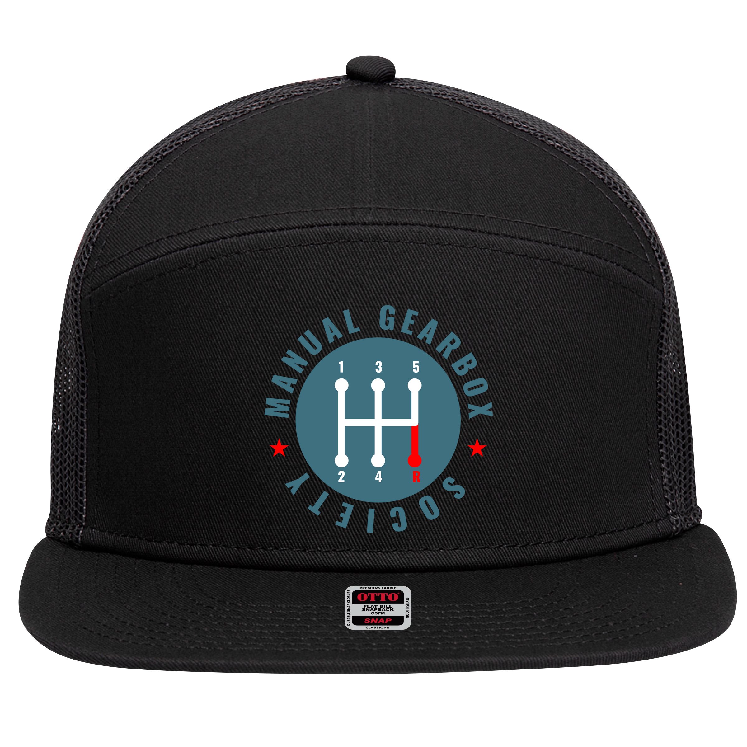 Manual Gearbox Society 7 Panel Mesh Trucker Snapback Hat