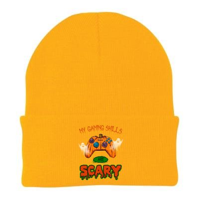 My Game Skills Are Scary Funny Gamer Halloween Knit Cap Winter Beanie