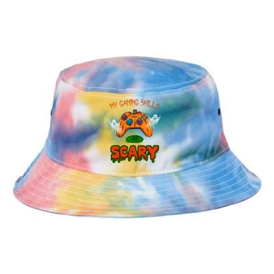 My Game Skills Are Scary Funny Gamer Halloween Tie Dye Newport Bucket Hat