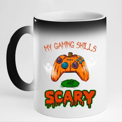 My Game Skills Are Scary Funny Gamer Halloween 11oz Black Color Changing Mug