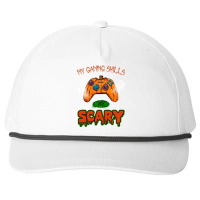 My Game Skills Are Scary Funny Gamer Halloween Snapback Five-Panel Rope Hat