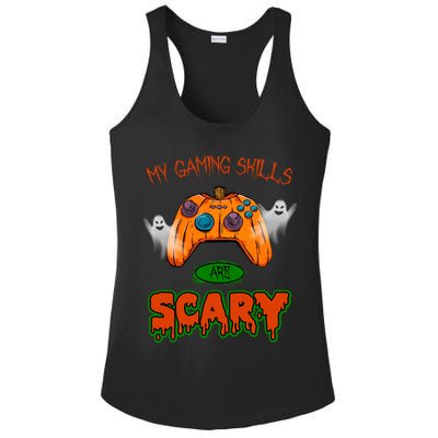 My Game Skills Are Scary Funny Gamer Halloween Ladies PosiCharge Competitor Racerback Tank