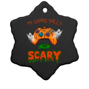 My Game Skills Are Scary Funny Gamer Halloween Ceramic Star Ornament