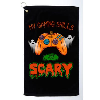 My Game Skills Are Scary Funny Gamer Halloween Golf Towel