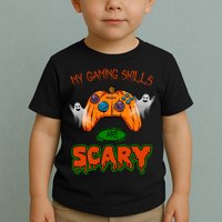 My Game Skills Are Scary Funny Gamer Halloween Toddler T-Shirt