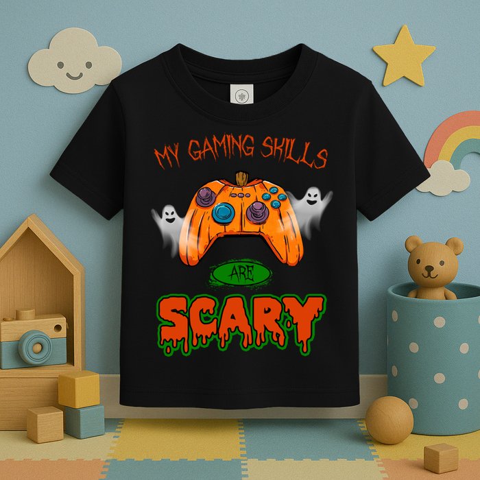 My Game Skills Are Scary Funny Gamer Halloween Toddler T-Shirt