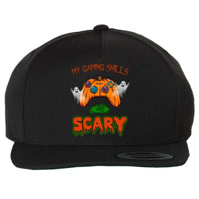 My Game Skills Are Scary Funny Gamer Halloween Wool Snapback Cap