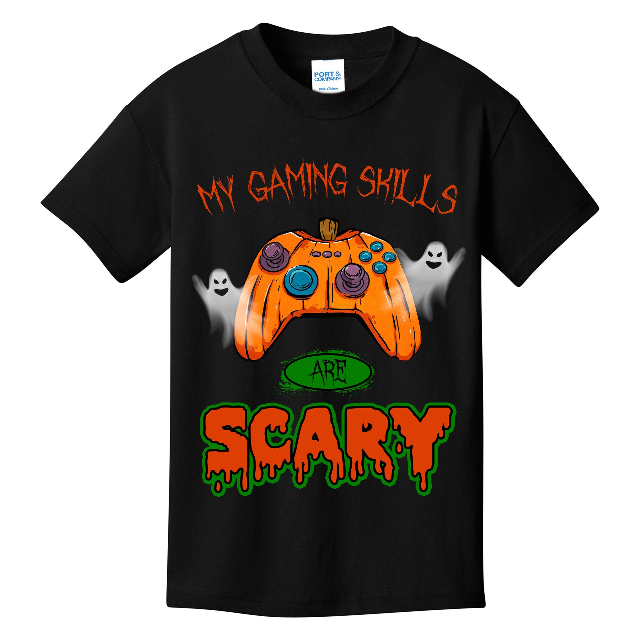 My Game Skills Are Scary Funny Gamer Halloween Kids T-Shirt