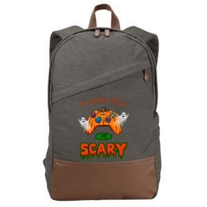 My Game Skills Are Scary Funny Gamer Halloween Cotton Canvas Backpack