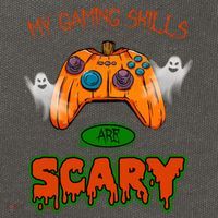 My Game Skills Are Scary Funny Gamer Halloween Cotton Canvas Backpack