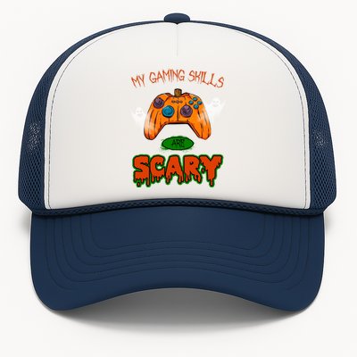 My Game Skills Are Scary Funny Gamer Halloween Trucker Hat