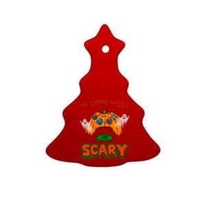 My Game Skills Are Scary Funny Gamer Halloween Ceramic Tree Ornament