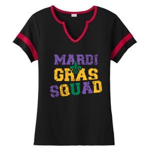 Mardi Gras Squad Great Gift Ladies Halftime Notch Neck Tee