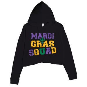 Mardi Gras Squad Great Gift Crop Fleece Hoodie