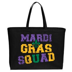 Mardi Gras Squad Great Gift Cotton Canvas Jumbo Tote