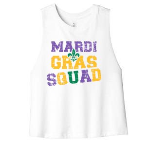 Mardi Gras Squad Great Gift Women's Racerback Cropped Tank