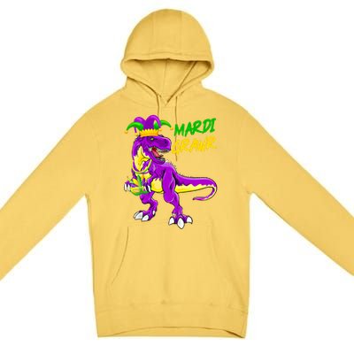 Mardi Grawr Saurus Funny Mardi Gras Party Carnival Costume Gift Premium Pullover Hoodie