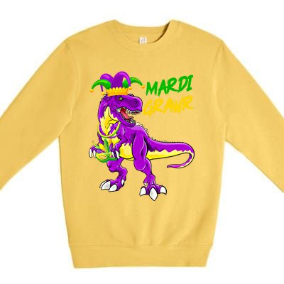 Mardi Grawr Saurus Funny Mardi Gras Party Carnival Costume Gift Premium Crewneck Sweatshirt