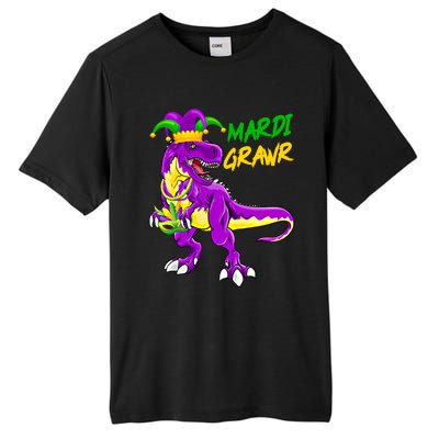 Mardi Grawr Saurus Funny Mardi Gras Party Carnival Costume Gift Tall Fusion ChromaSoft Performance T-Shirt