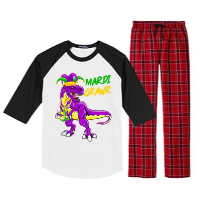 Mardi Grawr Saurus Funny Mardi Gras Party Carnival Costume Gift Raglan Sleeve Pajama Set