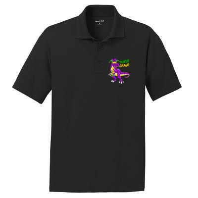 Mardi Grawr Saurus Funny Mardi Gras Party Carnival Costume Gift PosiCharge RacerMesh Polo