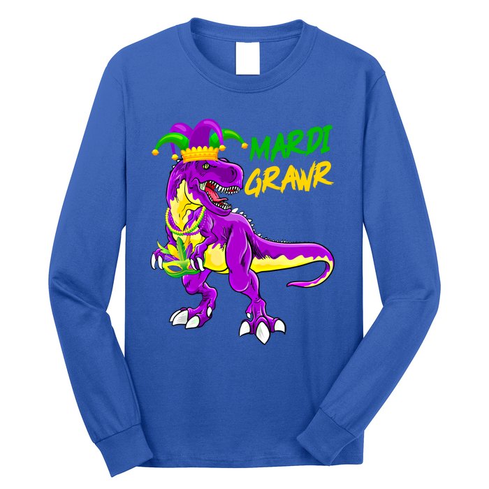 Mardi Grawr Saurus Funny Mardi Gras Party Carnival Costume Gift Long Sleeve Shirt