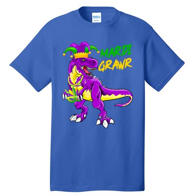 Mardi Grawr Saurus Funny Mardi Gras Party Carnival Costume Gift Tall T-Shirt