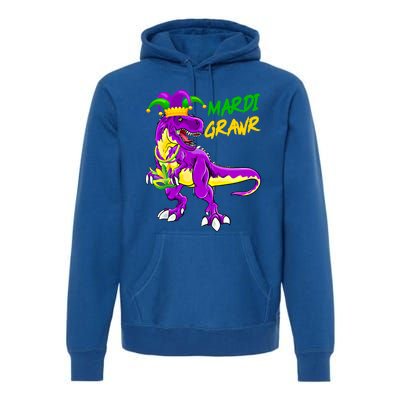 Mardi Grawr Saurus Funny Mardi Gras Party Carnival Costume Gift Premium Hoodie