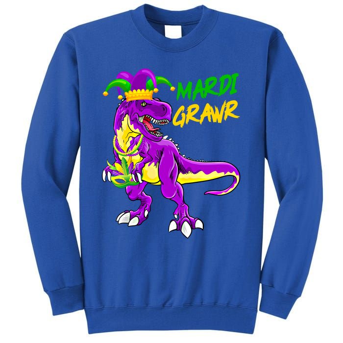 Mardi Grawr Saurus Funny Mardi Gras Party Carnival Costume Gift Tall Sweatshirt