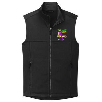 Mardi Grawr Saurus Funny Mardi Gras Party Carnival Costume Gift Collective Smooth Fleece Vest