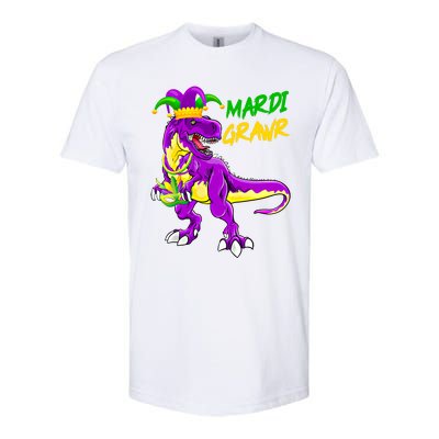 Mardi Grawr Saurus Funny Mardi Gras Party Carnival Costume Gift Softstyle CVC T-Shirt