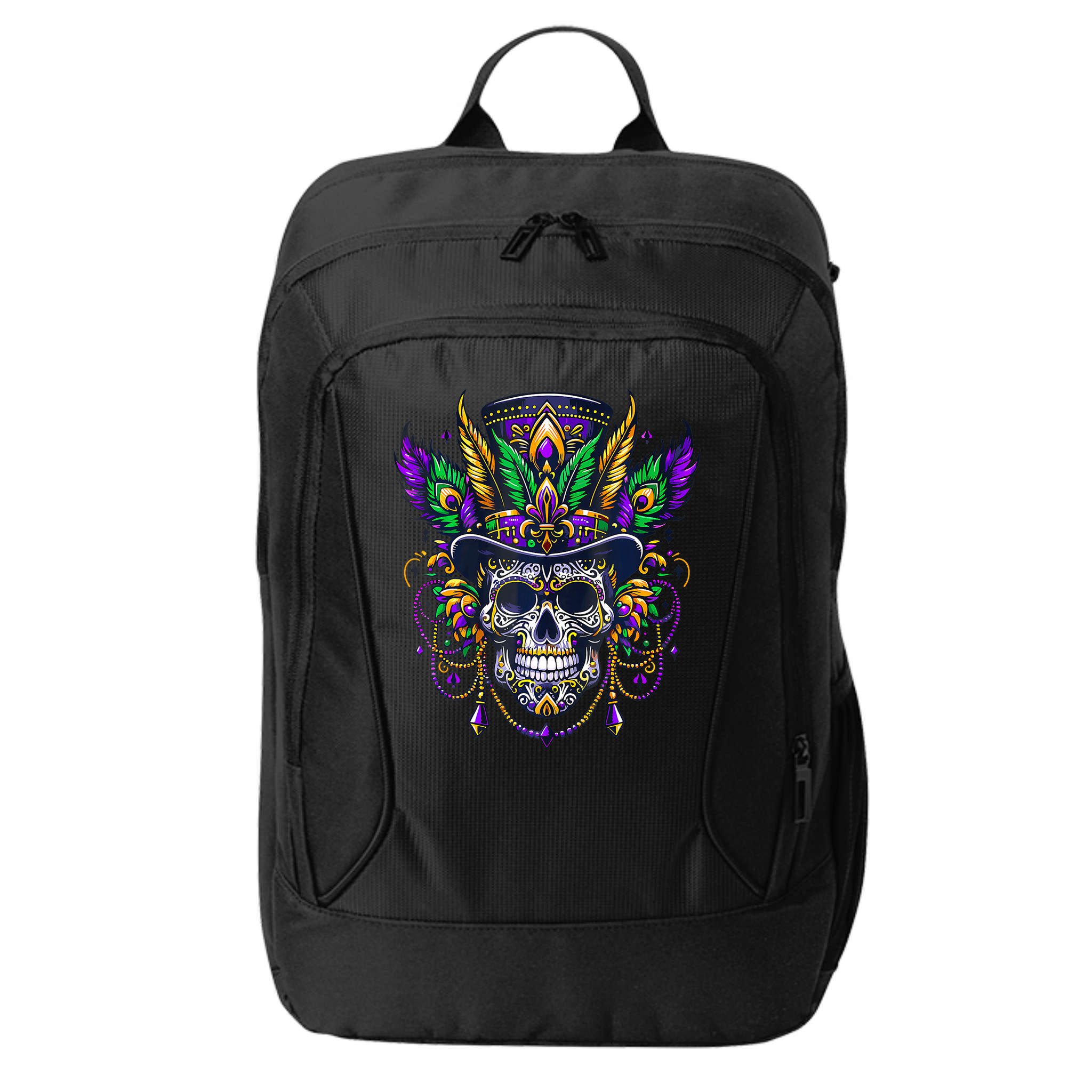 Mardi Gras Skull Top Hat New Orleans Witch Doctor Voodoo City Backpack