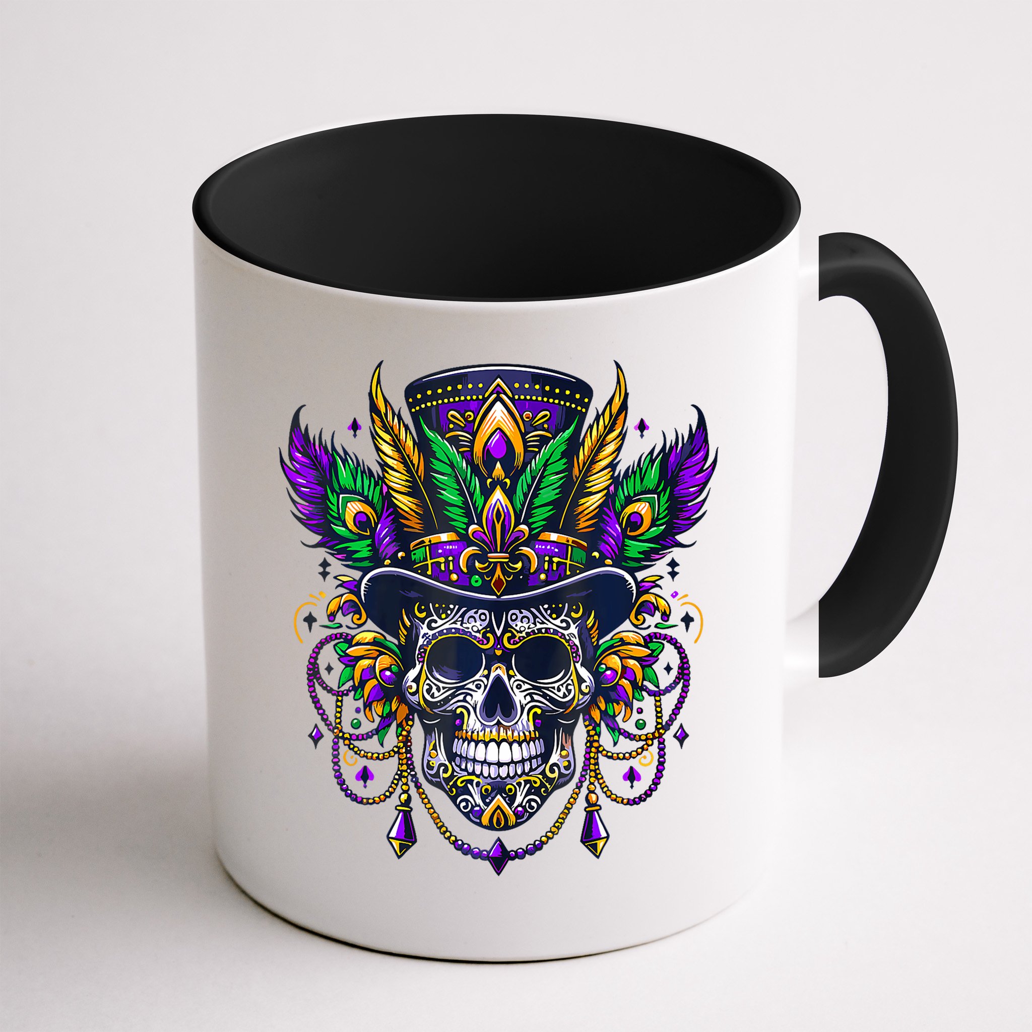 Mardi Gras Skull Top Hat New Orleans Witch Doctor Voodoo Mug