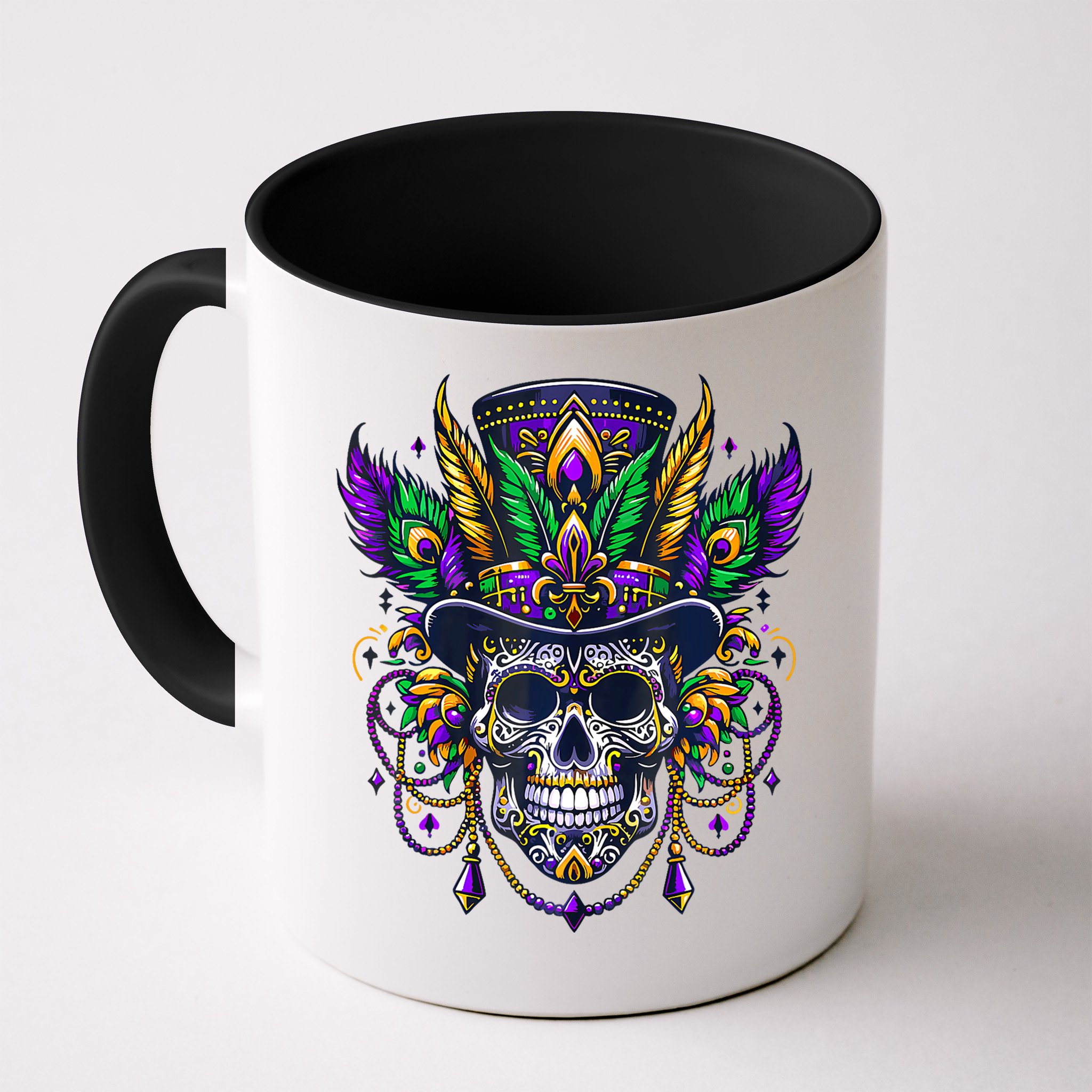 Mardi Gras Skull Top Hat New Orleans Witch Doctor Voodoo Mug