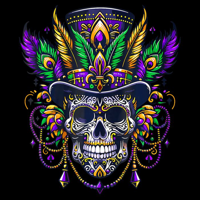 Mardi Gras Skull Top Hat New Orleans Witch Doctor Voodoo Mug