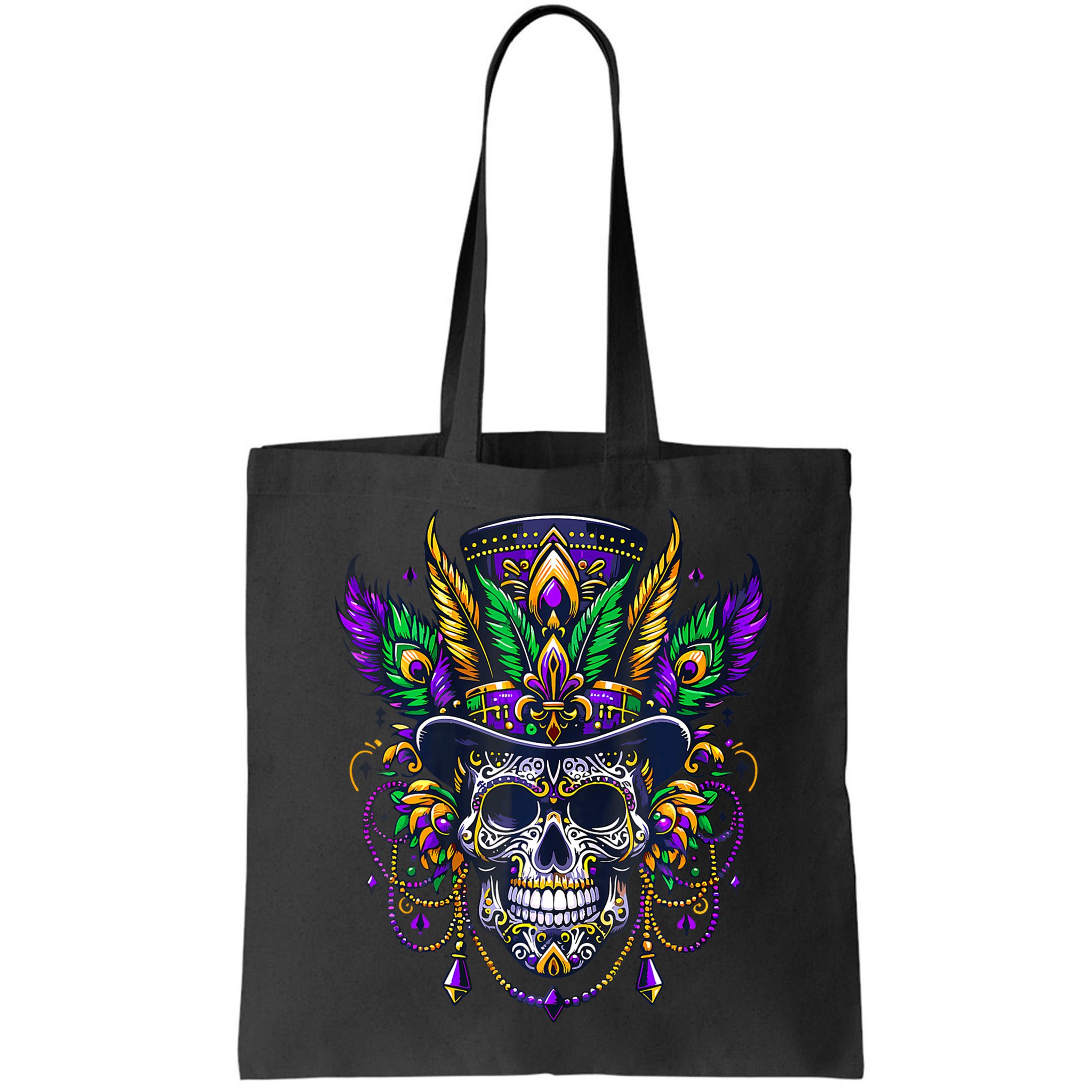 Mardi Gras Skull Top Hat New Orleans Witch Doctor Voodoo Bag