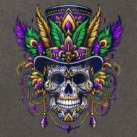 Mardi Gras Skull Top Hat New Orleans Witch Doctor Voodoo Cotton Canvas Backpack