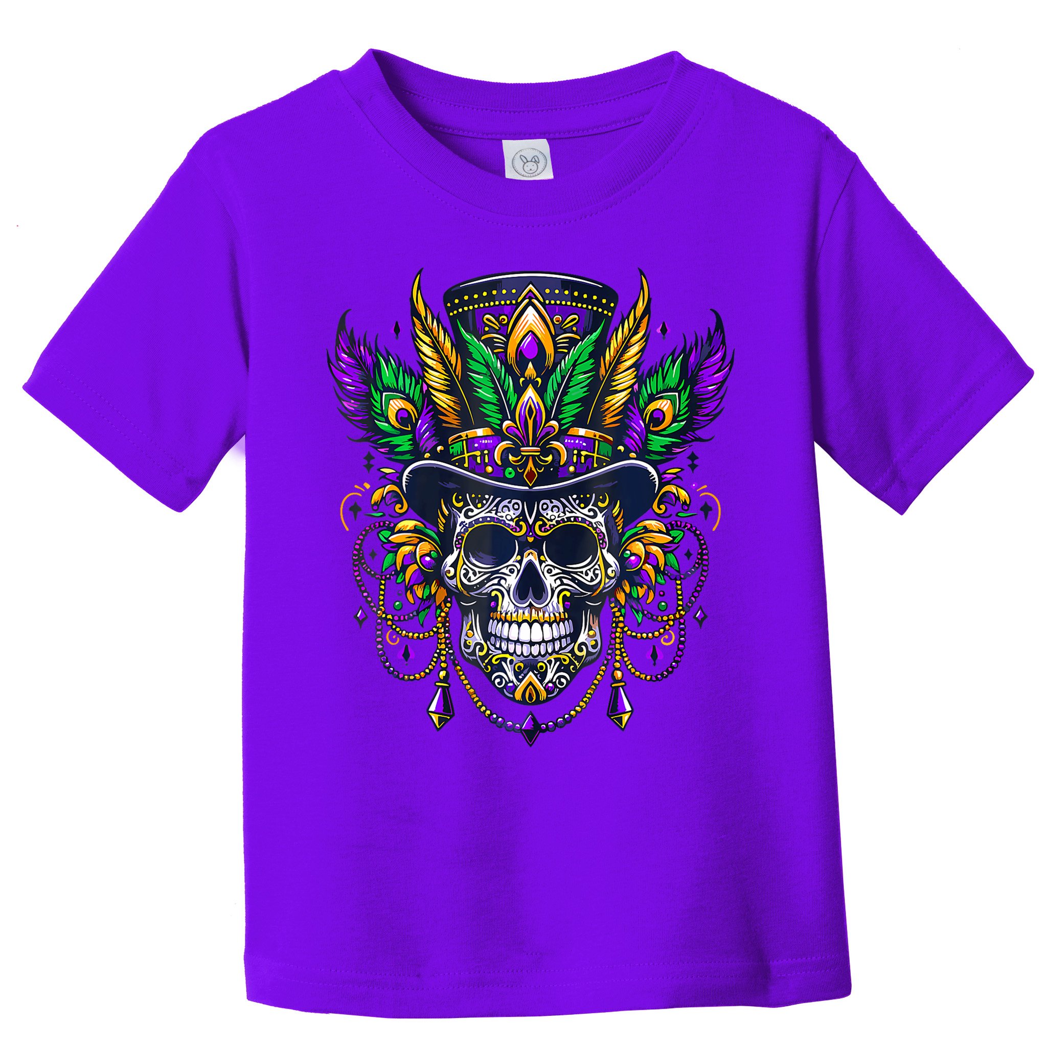 Mardi Gras Skull Top Hat New Orleans Witch Doctor Voodoo Toddler T-Shirt