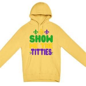 Mardi Gras Show Me The Titties Premium Pullover Hoodie