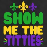 Mardi Gras Show Me The Titties 7 Panel Mesh Trucker Snapback Hat