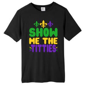 Mardi Gras Show Me The Titties Tall Fusion ChromaSoft Performance T-Shirt